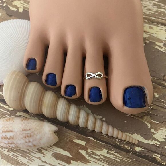 Sterling Silver Infinity Toe Ring Midi Ring - Picture 1 of 4
